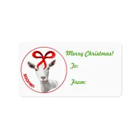 Saanen Goat Christmas Gift Tag Sticker