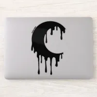 Gothic Witch Black Dripping Moon Silhouette Sticker