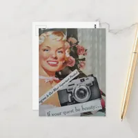 Smiling Blond Woman Collage Postcard