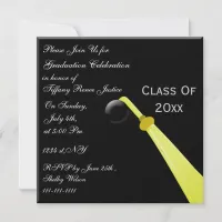 Black Graduation Hat Graduation Invitation