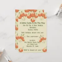 A Little Cutie is On The Way-Orange Blossom-Sage Invitation