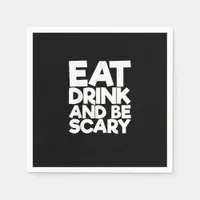 Eat Drink And Be Scary Retro Classic Napkins