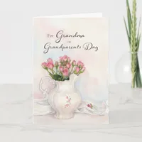 Grandparents Day for Grandma Vintage Pink Floral Card