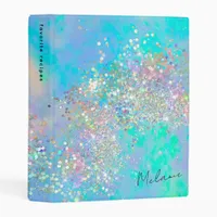 Holographic Glitter Opal Stone Name Mini Binder