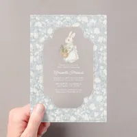Cottagecore Vintage Storybook Bunny Baby Shower Acrylic Invitations