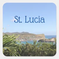 Scenic Caribbean Island Saint Lucia Square Sticker