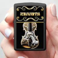 Cowboy Horse Spirit Captured on Golden Violin Zippo Lighter