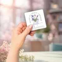 Spring Flowers Saved by Grace Return Address Square Sticker