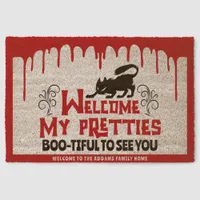 Halloween Funny Spooky Welcome My Pretties Fiber Doormat