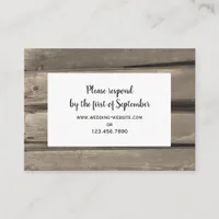 Country Barn Wood Wedding RSVP Response Card