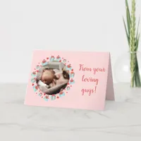 For new mommy heart gift mail pink Valentine's Day Holiday Card