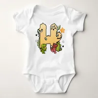 Dino Alphabet for Babies with Name Starting with H Baby Bodysuit