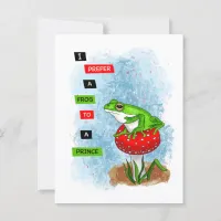 I Prefer a Frog to a Prince | Frog Artwork Postcard