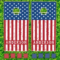 4th Of July Party Personalized USA Flag Patriotic Cornhole Set