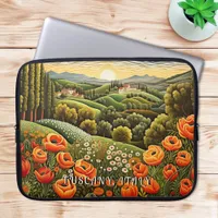 Tuscany Spring Landscape Painting Italy Travel Art Laptop Sleeve