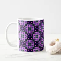 Vibrant Purple and Pink Geometric Diamond Pattern  Coffee Mug