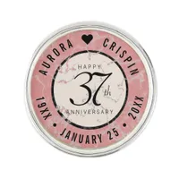 Elegant 37th Alabaster Wedding Anniversary Lapel Pin