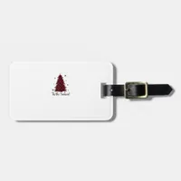 Tis The Season Red Plaid Christmas Tree Luggage Tag