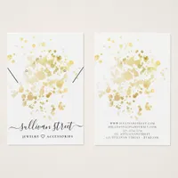 Gold Foil Splatter Earrings Necklace Display Card