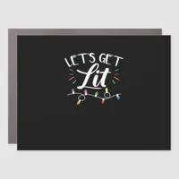 Christmas Design - Let's Get Lit Car Magnet