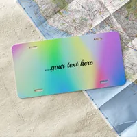  Modern faux iridescent pastel rainbow colored License Plate