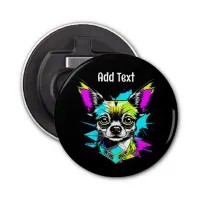 Chihuahua Cyberpunk style Art Personalized Bottle Opener