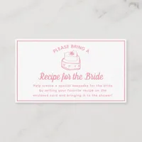  Recipe Request Card for Bridal Shower Blush Pink