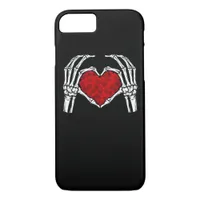 Skeleton Heart Hands Sign Valentine's Day Cute Hea iPhone 8/7 Case