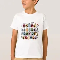 Happy First Day of School Personalized Name T-Shirt