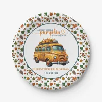 Rustic Orange Truck Little Pumpkin Baby Shower Paper Plates