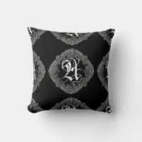 Elegant Goth Initial A Throw Pillow