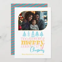 Tropical Holiday Retro Doodle Christmas Photo