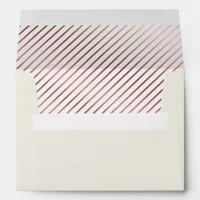 Elegant Ivory and Dusty Rose Lined Wedding  Envelope