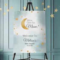 Sweet We're Over the Moon Boy Baby Shower Welcome Foam Board