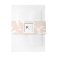 Elegant Monogram Blush Floral Wedding Invitation Belly Band