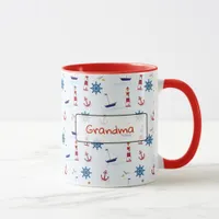 Custom Nautical Oceanic Anchors and Lighthouses Mug