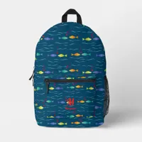 Cute sea fish in love monogram printed backpack