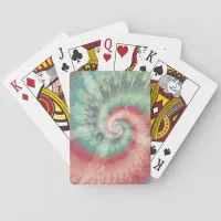 Christmas Colors Tie Dye Poker Cards