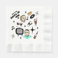 1950's Retro Graphics Nostalgic Birthday    Napkins