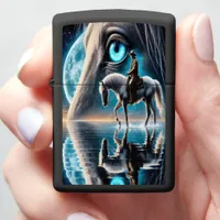 Gentle Cowboy and Horse Under the Moon Zippo Lighter