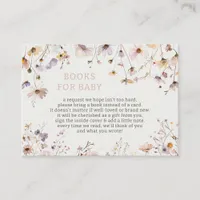 Wildflowers Baby Girl Baby Shower Book Request Enclosure Card