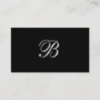 Silver Monogram B business Cards