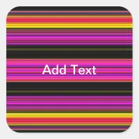 Thin Colorful Stripes - 2 Square Sticker