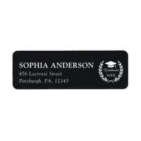 Black Customizable Laurel Wreath Return Address Label