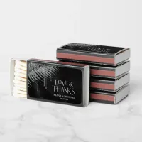 Jewel Palm Leaf Wedding Love Thanks Silver ID830 Matchboxes