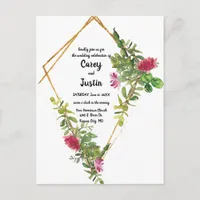 Blooming Desert Succulent Wedding Invite Postcard