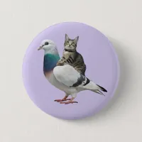 Cat among the pigeons flying cats button