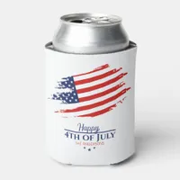 Grunge American Flag Happy 4th July ID1104 Can Cooler