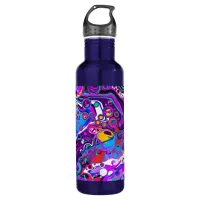 Pretty Bubbles Marble Fluid Art   Stainless Steel Water Bottle