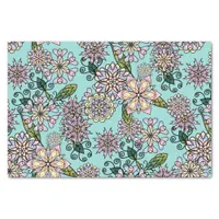 Pretty Pastel Boho Blossoms & Curlicues Pattern Tissue Paper